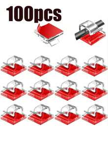 60/100/5pcs Outdoor Adhesive Cable Clips, Christmas Light Clips, Decorative Clips, Self-Adhesive Hooks, Wire Management Clips, Fairy Light Accessories - Multicolor - View 6
