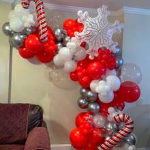 2/4Pcs 36inch Transparent Snowflake Balloons Christmas Clear Snowflake Foil Mylar Balloons For Winter Wonderland Ice Snow Theme Birthday Party Baby Shower Wedding Home Decorations - View 6