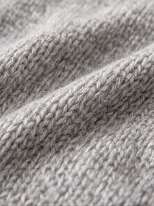 Women's Grey Textured Knit Sweater With Rolled Hem, Round Neck, Raglan Lantern Sleeves, Casual Versatile Soft Pullover, Suitable For Daily Wear In Autumn/Winter - Grey - View 9