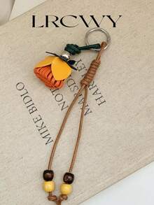 Women's PU Flower Shaped Bag Charm, Fashionable Personalized Cute Elegant Yellow - Mustard Yellow - View 2