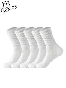 1/5/10/20 Pairs Men's Simple Mid-Calf Socks, Black & White Versatile Sports Casual Socks, Comfortable Soft Everyday Socks - Multicolor - View 15