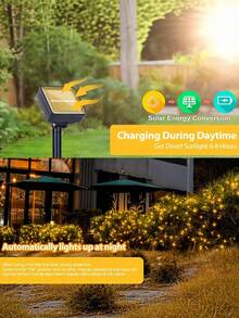 Outdoor LED Solar String Lights, Copper And Silver Wire, Solar Powered LED String Lights, Solar Christmas Decorative Lights For Garden, Camping, Wedding, Yard, Patio Decoration - Aaaa - View 4