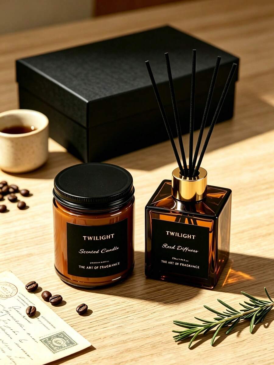 Luxury Aromatherapy Diffuser And Scented Candle Gift Set, Natural Plant Essential Oil And Soy Wax Aromatherapy Set, Smokeless Long-Lasting Fragrance Suitable For Home, Bedroom, Living Room And Office, Premium Gift For Birthday, Holiday, Housewarming And Wedding Occasions - Gift Box - View 1