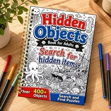 1pc Hidden Object Puzzle Game Book, Coloring Book, Tracing Book, Drawing Book, Doodle Book, Coloring Book, For Hidden Object Puzzle, Focus Training And Coloring Doodle, Suitable For Home Leisure, Hobby Puzzle Entertainment In Various Scenarios, Suitable For Women, Teen Puzzle Enthusiasts, Massive Underwater Treasure Ocean Creature Hidden Objects, Spiral Bound For Smooth Flipping, Rich Detailed Line Art, Combines Hidden Object And Coloring Dual Gameplay, Relieves Stress And Passes Leisure Time, Can Be Used As Holiday Gift. - Multicolor - View 4