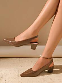 Korean Style Casual Women's Jelly Sandals, Plastic Soft Sole Work Shoes, Fashionable Outdoor Wear, Minimalist Wedge Heel, Comfortable Elegant Women's Shoes - Brown - View 3