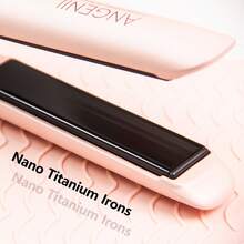 ANGENIL Pro Titanium Straightener For Women, Dual Voltage Straightener & Curler 2-In-1, 20s Fast Heating, Ionic Round Barrel Pink Travel Straightener With Heat-Resistant Mat - Pink - View 6