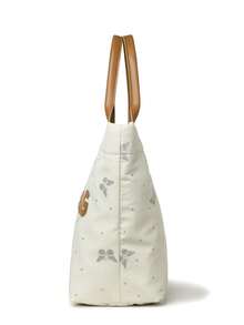 New Women's Tote Bag, Nylon Fabric, Butterfly Print & Letter Pattern, Handbag For Outing, Commuting, Shopping, Large Capacity - White - View 6