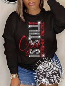 Women's Rhinestone Sweatshirt In Black God Is Still Writing Your Story Jesus Faith Christian Quote God Pullover - Multicolor - View 3