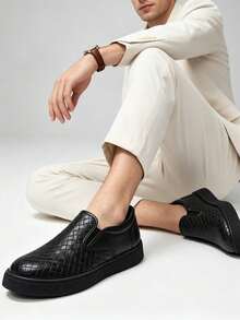 Men Leather Casual Shoes Breathable Loafers Men Sneakers New Male Comfortable Leather Flat Footwear Sneakers Men Shoes - Black - View 8