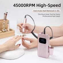 Rechargeable Nail Drill With LCD Display, Portable Electric Nail File Set With Drill Bits And Sanding Bands, Suitable For Gel/Acrylic Nails, Manicure And Pedicure - Multicolor - View 11
