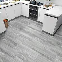 [PVC Floor Stickers]30pcs PVC Faux Wood Floor Stickers, Self-Adhesive Waterproof Wood Grain Floor Stickers, Easy To Modify, Suitable For Living Room, Bedroom, Kitchen, Hallway Tile Floor Renovation And Home Decor. - Floor Stickers - View 10