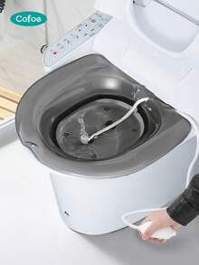 Cofoe Sitz Bath For Toilet Seat - Yoni Steam Seat With Manual Flushing Device- Sitz Bath For Hemorrhoids And Postpartum Care - Portable Bidet Temperature Resistant - Universal Fit - View 2