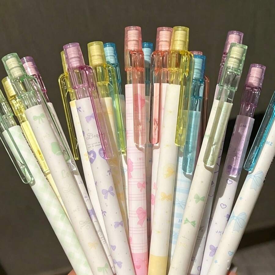 4支裝蝴蝶結設計自動鉛筆,高品質學生鉛筆,鉛芯不易折斷,返校季適用 - 多款式 - 查看 1