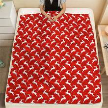 Soft & Comfortable 1pc Red Background Full Print Christmas Deer Modern Flannel Blanket - Style Polyester Nap Blanket - Digital Printing Process, Suitable For Sofa, Bed, Travel, Office Home Decor - Multicolor - View 10