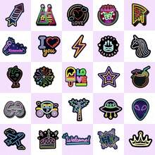 100pcs Neon Style Stickers, Creative Sticker Set, Vinyl Waterproof Material, Suitable For Water Bottles, Laptops, Guitars, Skateboards, Scrapbooks, Etc., Back To School Aesthetic Stickers For Teens And Adults - Multicolor - View 5