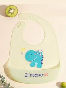 1pc Lightweight Silicone Baby Bib, Portable Dust-Proof, Water-Proof, Oil-Proof, Stain-Resistant, Silicone Material - Multicolor - View 12
