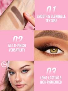 MISSLYN 2pcs Eye Makeup Kit, Must-Have Eyeshadow Shades,Eye Friends Forever Eye Primer, Waterproof Smudge-Proof Formula Boosts Color Payoff, Ideal For Back To School,Halloween Costume Looks, Everyday Commute - #Set1 - View 3