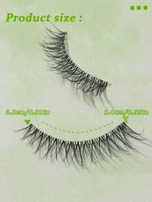 7 Pairs Natural Long Cat Eye False Eyelashes, Flared Tail 3D Voluminous Faux Lashes - Black - View 6