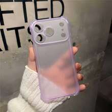 可愛磨砂透明手機殼，適用於 iPhone 18 Pro Max 17 16 15 14 13 12 Plus，防震保護套 - 透紫 - 查看 8