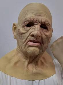 1pc Realistic Latex Bald Man Mask, Suitable For Halloween, Cosplay, Masquerade And Role Play - Multicolor - View 3