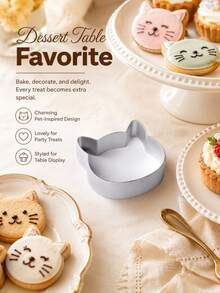 1pc Cat Head Shaped Cookie Cutter DIY Biscuit Pastry Mould Holiday Baking Tool For Cake Fondant Dessert Making Party Decor Home Kitchen Bake Accessory - View 4