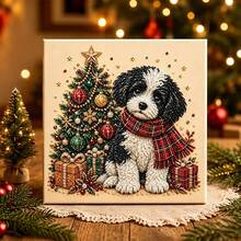1pc Christmas Pearl Diamond Painting Kit With Frame, Christmas Pearl Beading Handmade, Gemstone Diamond Stickers Home Wall Decor, Relaxing Creative Hobby 20*20cm - A - View 15