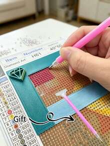 Diamond Painting Right‑Angle Alignment Ruler Tool, Precise Diamond Positioning Helper, Convenient Auxiliary Accessory To Align Diamonds On Canvas For Easier Diamond Painting Work - A - View 3