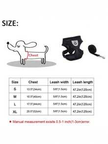 Pet Cat And Dog Leash, With Anti-Escape Adjustable Chest And Back Straps, Reflective Safety Rope And Collar Set, Soft And Breathable Mesh Material, Red - Red - View 2