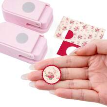 Layering Postage Stamp Circle Paper Punch For Junk Journal & Scrapbooking, Nesting 1inch Scalloped Circle Lever Puncher With Precision Alignment Cutout Design For Card Making Crafts - A - View 11