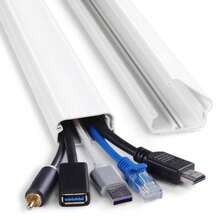 2pcs TV Cable Raceway, 31.5 Inch Cable Sleeve, Wall Mounted TV Cable Hider, Paintable Wall Cable Cover, Used To Hide Wires, White Cable Raceway Kit - White - View 8
