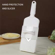 Handheld V-Shaped Mandoline Slicer, Portable Manual Cabbage Shredder And Slicer Tool, Sharp Stainless Steel Blade Vegetable Cutter, Can Process Cabbage, Carrots, Potatoes, Onions And Various Fruits And Vegetables; Ergonomic Non-Slip Handle Design With Hanging Hole For Easy Storage; Quick Vegetable Cutting Kitchen Prep Tool, Can Make Cabbage Shreds, Salads And Stir-Fry Ingredients - Multicolor - View 14