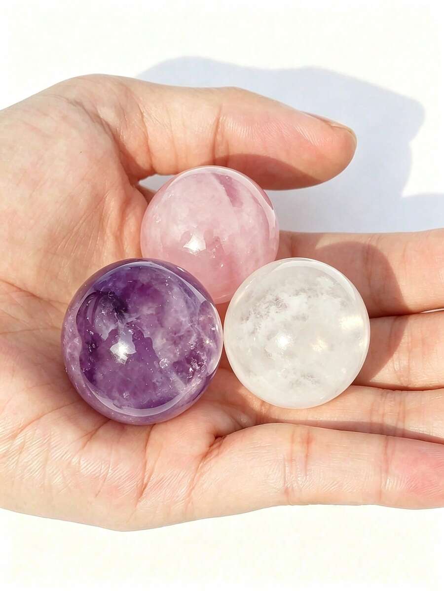 25毫米水晶球套装，紫水晶/粉晶/白水晶 - 25mm球 - 查看 1