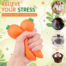 Tachimi 1pc Carrot Mainstream Play Goods, Crispy Squishy Pocket Squeeze Toy, High‑Demand Fidgettoys For Toy Collection Projects, Nice Pick To Expand The Scale Of Personal Toy Stock Reserves Shipped Randomly - Multicolor - View 1