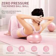 Set Bola Pilates dan Pita Resistensi 8 Angka, Bola Kebugaran Kecil dengan Pita Resistensi Gaya Cincin, Cocok untuk Yoga, Latihan Otot Inti, dan Latihan Kebugaran di Rumah - A - View 3