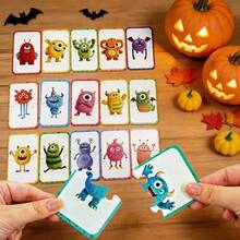 16 Pcs Monster Matching Puzzle For Toddlers, Double-Sided Cute Monster Matching Card Game, Early Educational Learning Toys,Travel Toy, Birthday Gift - Multicolor - View 8
