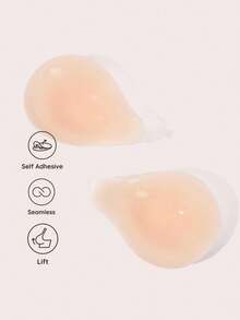 Lignisse Silicone Teardrop Sticky Bra With Storage Board Invisible Push Up Adhesive Strapless Backless Lift Reusable Nipple Cover Women Intimates - Multicolor - View 3