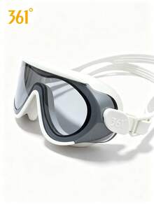 361degree 1pc 361° Large Frame Wide View HD Anti-Fog Waterproof Leakproof Swim Goggles For Women Men Adult, With Portable Storage Case, Pool Beach Swimming Gear - Silver Moon White - View 5