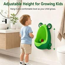 Urinal Latihan Buang Air Kecil Bentuk Katak untuk Balita Laki-laki, dengan Target Berputar, Dipasang di Dinding dengan Pengait, Aneka Warna - MultiWarna - View 6