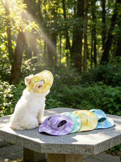 1pc Pet Bucket Hat, Ear-Exposed Anti-Slip Design, Adjustable, Pet Sun Hat, Avocado Hat, Dog Hat, Cat Hat, Pet Clothing Accessory, Pet Supplies
