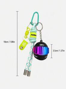 1 buah Gantungan Kunci Helm Motor Warna-warni, Liontin Helm Balap Mini dengan Tali Kepang, Gantungan Kunci Mobil, Hiasan Ransel/Tas Tangan, Aksesori Ponsel, Aksesori Pasangan, Cocok Sebagai Hadiah untuk Penggemar Sepeda Motor - MultiWarna - View 7