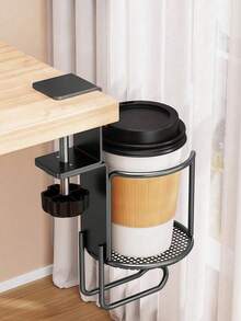 1pc Office Side-Mount Fixed Cup Holder, Non-Slip Cup Holder, Space-Saving Foldable Rack, Bathroom Accessories, Bathroom Tools - multicolor - View 3