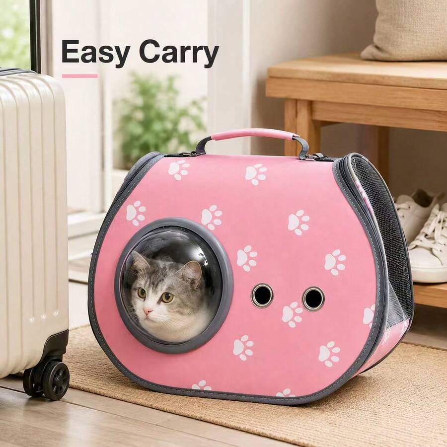 Portable Dual-Shoulder Cat Pet Bag Dog Backpack Outdoor Dog Book Bag Space Capsule For Teddy And Corgi - Multicolor - View 1