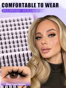 320 Clusters DIY False Eyelash Clusters, Exquisite Eye Makeup, Ultra-Thin Soft Lightweight, Suitable For Beginners To Use At Home, Applicable For Daily Dates, Parties, Music Festivals And Halloween Makeup, Cartoon Eyelashes - C - View 6