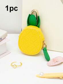 1pc Personalized Customized 2026 New Creative Bag Charm Fruit Shaped Coin Purse PU Leather Keychain Portable Cute Coin Pouch Gift - Multicolor - View 6