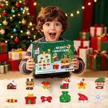 2026 Christmas Advent Calendar Building Block Set, Suitable For Christmas Model Building Micro Particle Block Kit, Christmas Party Gift, Suitable For Children 6 Years And Above - Multicolor - View 5