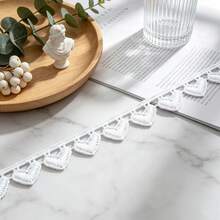 Ren viền hình trái tim đẹp, họa tiết ren đục lỗ chất lượng cao, ren hình trái tim rộng 0.59 inch, phù hợp cho đám cưới, jumpsuit, bọc sofa, rèm cửa, cổ áo, cổ tay áo, đồ dệt may gia dụng và trang trí thủ công, dải ren - Nhiều màu - Xem 4