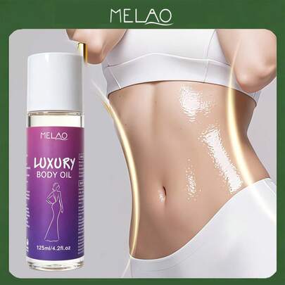 MELAO Luxus Körperöl 125ml/4.2fl.Oz, nährendes feuchtigkeitsspendendes Körpermassageöl, hydratisiert trockene Haut, hinterlässt die Haut weich und strahlend, geeignet für die tägliche Ganzkörperpflege