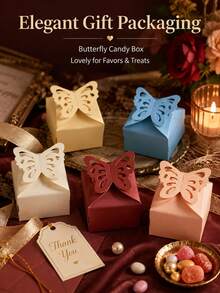 20pcs Butterfly Hollow Gift Boxes Party Favor Packaging Boxes - View 1