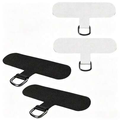 1/2/5 buah Gantungan Ponsel, Stiker Gantungan Ponsel, Cocok untuk Semua Casing Ponsel, Suku Cadang Pengganti Gantungan Ponsel (Hitam & Putih)