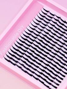 Spiky Fairy Individual Cluster Eyelashes Sharp Pointed Tip DIY Segmented False Lashes Dramatic Spiky Style Voluminous Dense Lash Bundles Soft Synthetic Fibers Reusable Home DIY Lash Extensions For Halloween Cosplay Party Bold Eye Looks - C - View 5